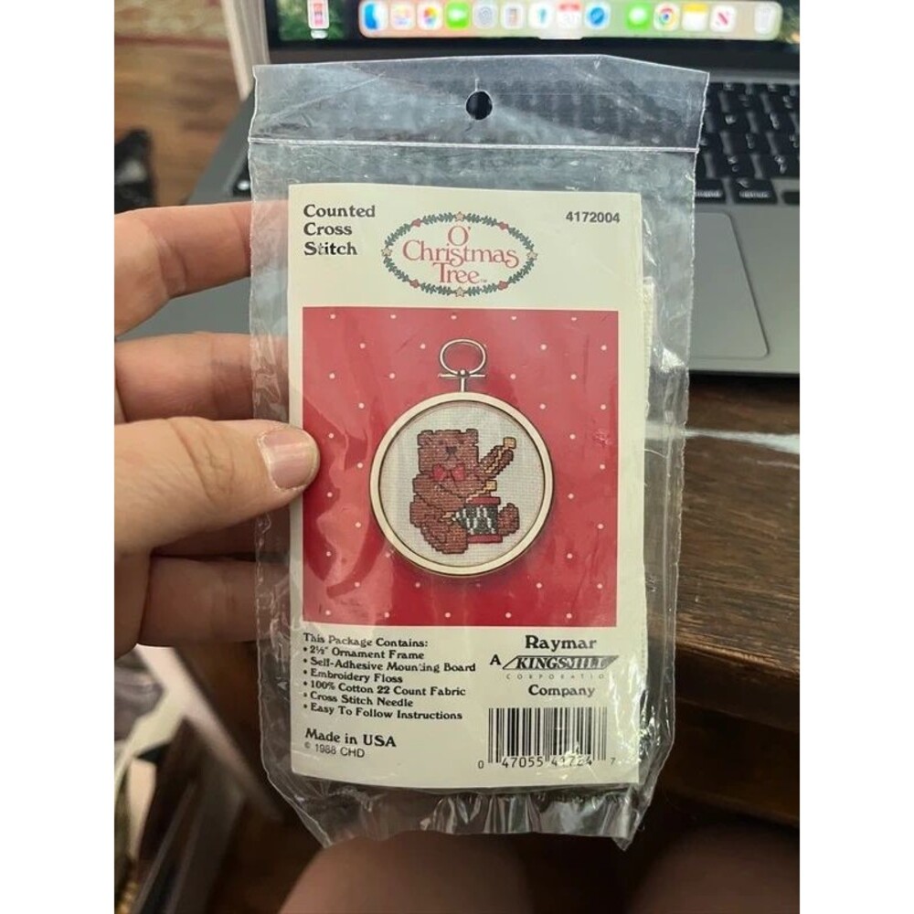 Raymar Kingsmill O' Christmas Tree Bear & Drum Counted Cross Stitch Kit